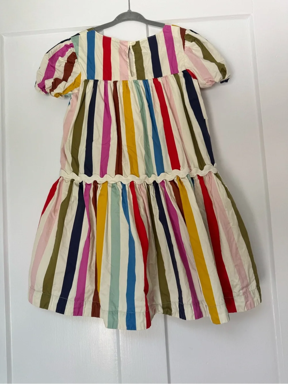 Boden Rainbow Stripe Tiered Dress — Multicolor